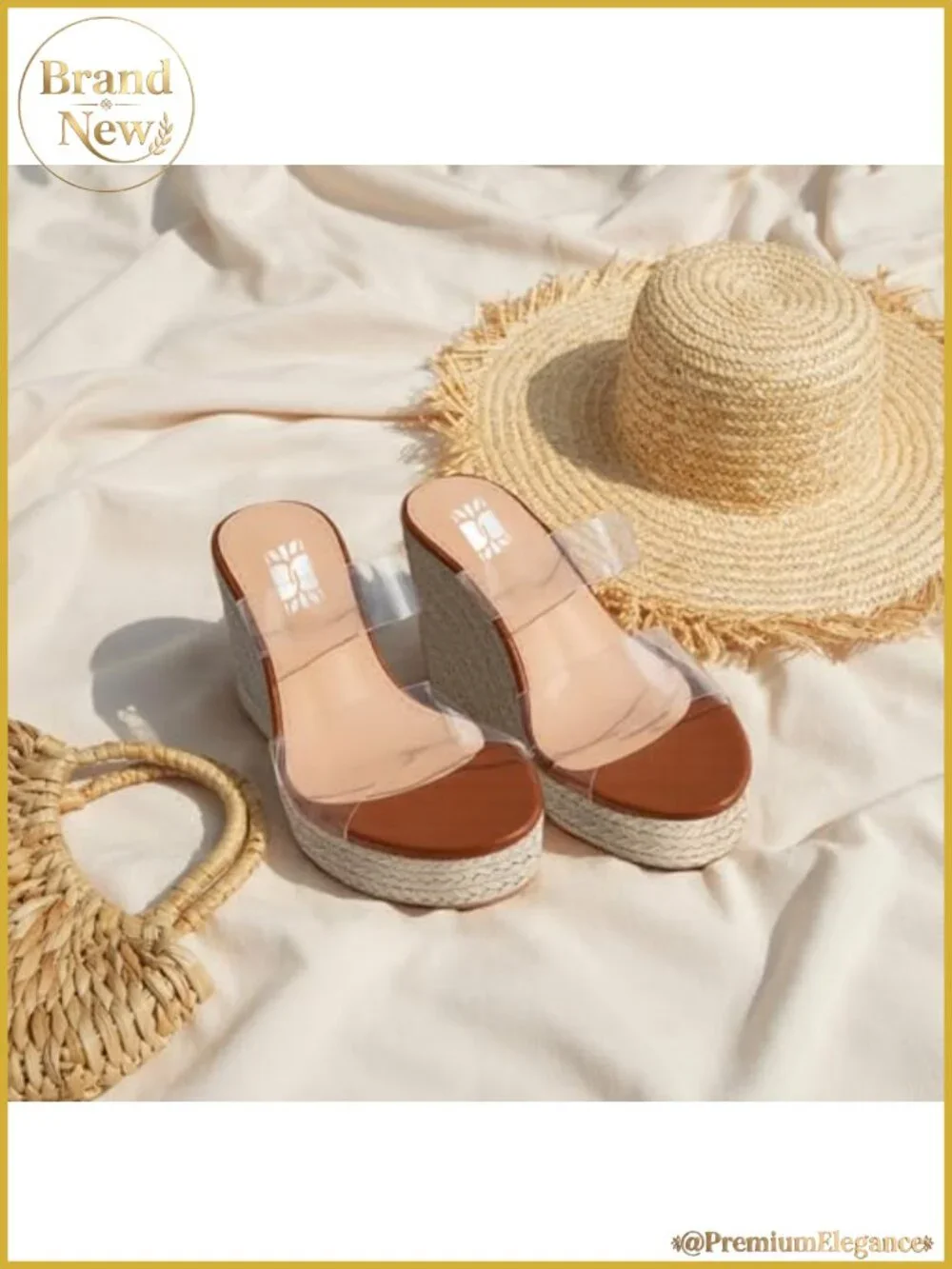 Espadrille Wedge Sandals Peep Toe Platform Slides Synthetic